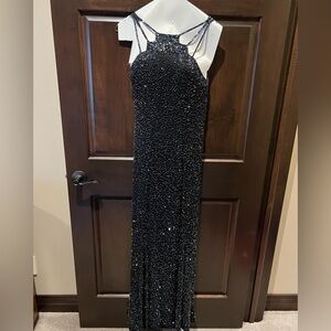 Elegant Black Sequin Prom Dress